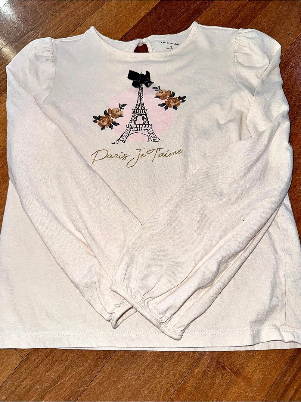 Janie and Jack Paris Je T'aime Eiffel Tower Tee Girls 12